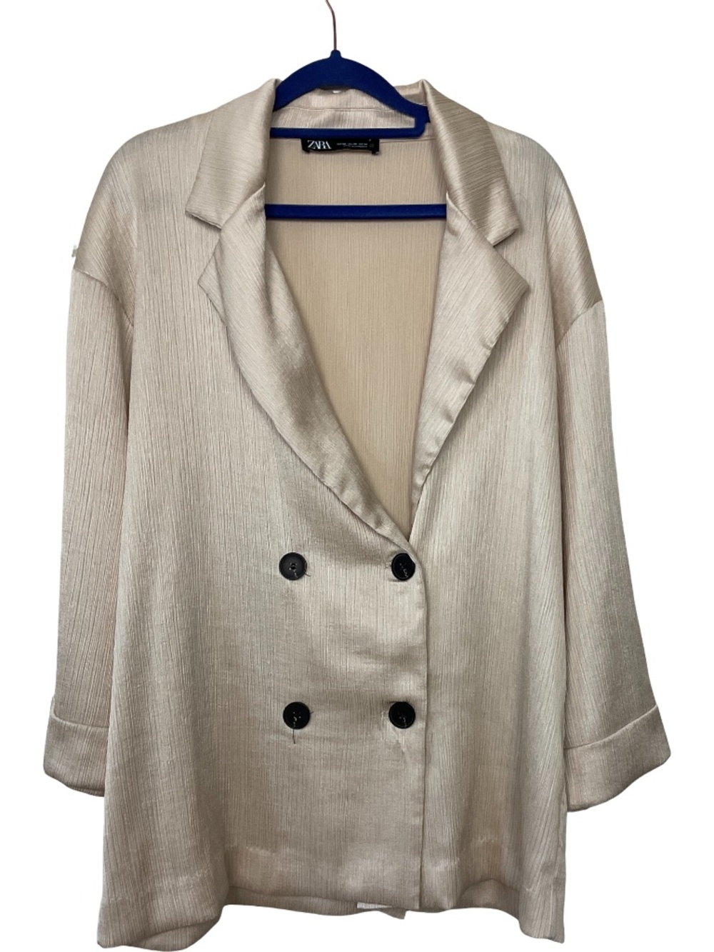 ZARA Oversized Crinkle Blazer - Picture 3 of 10